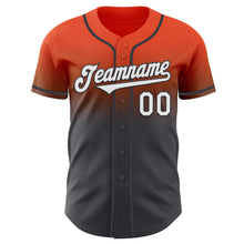 Загрузить изображение в средство просмотра галереи, Custom Orange White-Steel Gray Authentic Fade Fashion Baseball Jersey