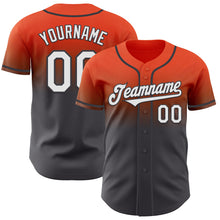 Загрузить изображение в средство просмотра галереи, Custom Orange White-Steel Gray Authentic Fade Fashion Baseball Jersey