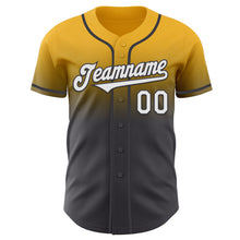 Загрузить изображение в средство просмотра галереи, Custom Gold White-Steel Gray Authentic Fade Fashion Baseball Jersey