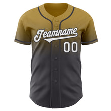 Загрузить изображение в средство просмотра галереи, Custom Old Gold White-Steel Gray Authentic Fade Fashion Baseball Jersey
