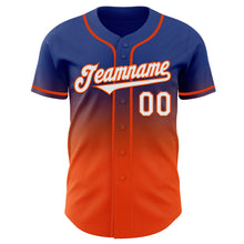 Загрузить изображение в средство просмотра галереи, Custom Royal White-Orange Authentic Fade Fashion Baseball Jersey