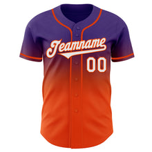 Загрузить изображение в средство просмотра галереи, Custom Purple White-Orange Authentic Fade Fashion Baseball Jersey