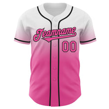 Charger l'image dans la galerie, Custom White Pink-Black Authentic Fade Fashion Baseball Jersey