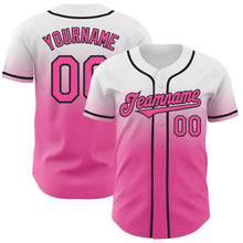 Charger l'image dans la galerie, Custom White Pink-Black Authentic Fade Fashion Baseball Jersey