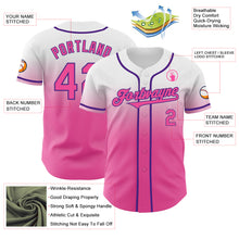 Charger l'image dans la galerie, Custom White Pink-Purple Authentic Fade Fashion Baseball Jersey