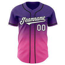 Загрузить изображение в средство просмотра галереи, Custom Purple White Pink-Black Authentic Fade Fashion Baseball Jersey