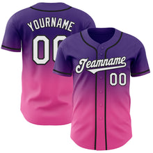Загрузить изображение в средство просмотра галереи, Custom Purple White Pink-Black Authentic Fade Fashion Baseball Jersey
