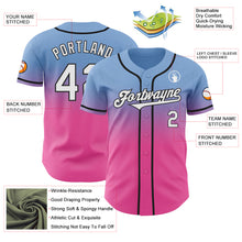 Charger l'image dans la galerie, Custom Light Blue White Pink-Black Authentic Fade Fashion Baseball Jersey
