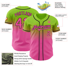 Charger l'image dans la galerie, Custom Neon Green Pink-Black Authentic Fade Fashion Baseball Jersey