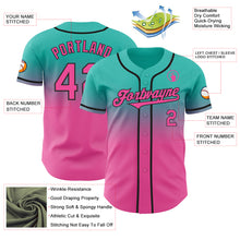 Laden Sie das Bild in den Galerie-Viewer, Custom Aqua Pink-Black Authentic Fade Fashion Baseball Jersey