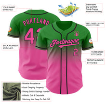Charger l'image dans la galerie, Custom Grass Green Pink-Black Authentic Fade Fashion Baseball Jersey