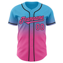 Загрузить изображение в средство просмотра галереи, Custom Sky Blue Pink-Black Authentic Fade Fashion Baseball Jersey