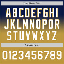 Загрузить изображение в средство просмотра галереи, Custom Navy White-Old Gold Authentic Fade Fashion Baseball Jersey