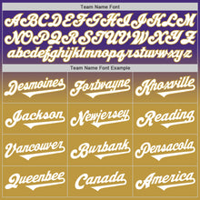 Загрузить изображение в средство просмотра галереи, Custom Purple White-Old Gold Authentic Fade Fashion Baseball Jersey