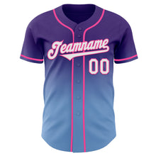 Загрузить изображение в средство просмотра галереи, Custom Purple White Light Blue-Pink Authentic Fade Fashion Baseball Jersey