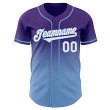 Загрузить изображение в средство просмотра галереи, Custom Purple White-Light Blue Authentic Fade Fashion Baseball Jersey