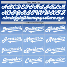 Laden Sie das Bild in den Galerie-Viewer, Custom Royal White-Light Blue Authentic Fade Fashion Baseball Jersey