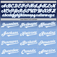 Laden Sie das Bild in den Galerie-Viewer, Custom Navy White-Light Blue Authentic Fade Fashion Baseball Jersey