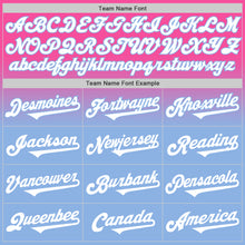 Laden Sie das Bild in den Galerie-Viewer, Custom Pink White-Light Blue Authentic Fade Fashion Baseball Jersey