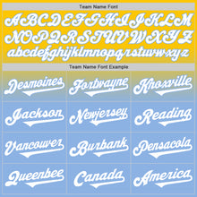 Laden Sie das Bild in den Galerie-Viewer, Custom Yellow White-Light Blue Authentic Fade Fashion Baseball Jersey