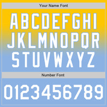 Laden Sie das Bild in den Galerie-Viewer, Custom Yellow White-Light Blue Authentic Fade Fashion Baseball Jersey