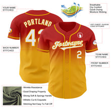 Загрузить изображение в средство просмотра галереи, Custom Red White-Gold Authentic Fade Fashion Baseball Jersey