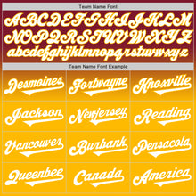 Laden Sie das Bild in den Galerie-Viewer, Custom Crimson White-Gold Authentic Fade Fashion Baseball Jersey