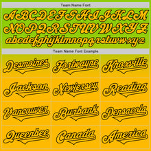 Charger l'image dans la galerie, Custom Neon Green Gold-Black Authentic Fade Fashion Baseball Jersey