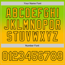 Charger l'image dans la galerie, Custom Neon Green Gold-Black Authentic Fade Fashion Baseball Jersey