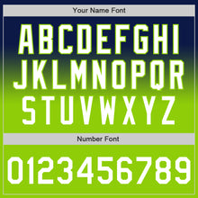 Laden Sie das Bild in den Galerie-Viewer, Custom Navy White-Neon Green Authentic Fade Fashion Baseball Jersey