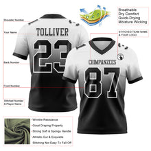 Load image into Gallery viewer, Custom White Black Authentic Fade Fashion Football Jersey