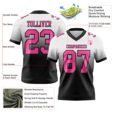 Load image into Gallery viewer, Custom White Pink-Black Authentic Fade Fashion Football Jersey