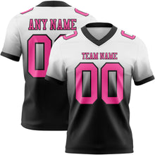 Load image into Gallery viewer, Custom White Pink-Black Authentic Fade Fashion Football Jersey