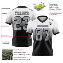 Load image into Gallery viewer, Custom White Gray-Black Authentic Fade Fashion Football Jersey