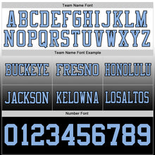 Load image into Gallery viewer, Custom White Light Blue-Black Authentic Fade Fashion Football Jersey