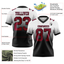 Загрузить изображение в средство просмотра галереи, Custom White Maroon-Black Authentic Fade Fashion Football Jersey