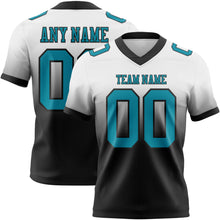 Загрузить изображение в средство просмотра галереи, Custom White Teal-Black Authentic Fade Fashion Football Jersey