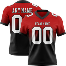 Load image into Gallery viewer, Custom Red White-Black Authentic Fade Fashion Football Jersey