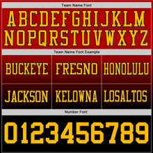 Load image into Gallery viewer, Custom Red Gold-Black Authentic Fade Fashion Football Jersey