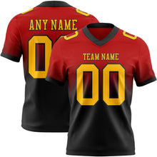 Load image into Gallery viewer, Custom Red Gold-Black Authentic Fade Fashion Football Jersey