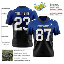 Load image into Gallery viewer, Custom Royal White-Black Authentic Fade Fashion Football Jersey