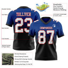Load image into Gallery viewer, Custom Royal White Black-Red Authentic Fade Fashion Football Jersey