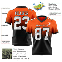 Загрузить изображение в средство просмотра галереи, Custom Orange White-Black Authentic Fade Fashion Football Jersey