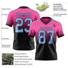 Load image into Gallery viewer, Custom Pink Light Blue-Black Authentic Fade Fashion Football Jersey