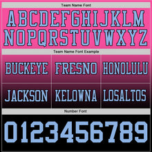 Load image into Gallery viewer, Custom Pink Light Blue-Black Authentic Fade Fashion Football Jersey