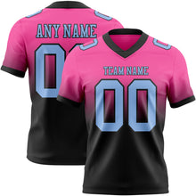 Load image into Gallery viewer, Custom Pink Light Blue-Black Authentic Fade Fashion Football Jersey