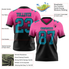 Загрузить изображение в средство просмотра галереи, Custom Pink Teal-Black Authentic Fade Fashion Football Jersey