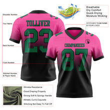 Load image into Gallery viewer, Custom Pink Kelly Green-Black Authentic Fade Fashion Football Jersey