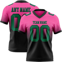 Load image into Gallery viewer, Custom Pink Kelly Green-Black Authentic Fade Fashion Football Jersey