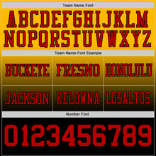 Load image into Gallery viewer, Custom Gold Red-Black Authentic Fade Fashion Football Jersey